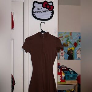 bodycon brown jumpsuit